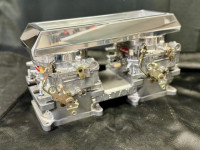 HATCARB DUAL 4150 Adapter Enderle Injector Hat. Carbs Inline Or Sideways Built In 1" Spacer. WEIAND